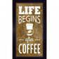 Life Begins after Coffee 1 Black Framed Print Wall Art