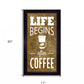 Life Begins after Coffee 1 Black Framed Print Wall Art