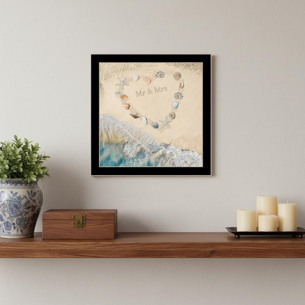 Marriage is a Beach 1 Black Framed Print Wall Art