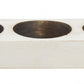 6" White Solid Wood Tabletop Candle Holder