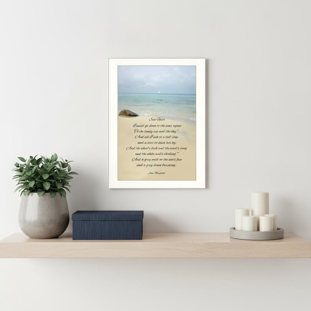 Sea Fever White Framed Print Wall Art