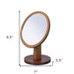 10" Brown Round Framed Makeup Shaving Tabletop Mirror