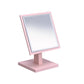 9" Pink Wood Square Freestanding Framed Makeup Shaving Tabletop Mirror