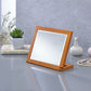 8" Brown Wood Framed Freestanding Makeup Shaving Tabletop Mirror