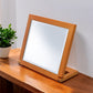 8" Brown Wood Framed Freestanding Makeup Shaving Tabletop Mirror