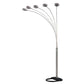 84" Gold Five Light Arc Floor Lamp With Brass Metal Dome Shade