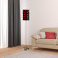 66" Steel Novelty Floor Lamp With Black And Red Drum Shade