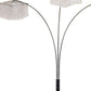 84" Silver Metal Three Light Arched Floor Lamp With Clear Crystal Square Shade