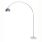 85" White Metal Arched Floor Lamp With Silver Metal Dome Shade