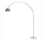 85" White Metal Arched Floor Lamp With Silver Metal Dome Shade