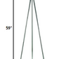 59" Silver Tripod Floor Lamp With Black Fabric Drum Shade