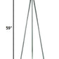 59" Silver Tripod Floor Lamp With Black Fabric Drum Shade