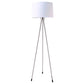 59" White Tripod Floor Lamp With White Drum Shade