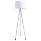 59" White Tripod Floor Lamp With White Drum Shade