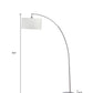 86" White And Silver Arc Floor Lamp With White Drum Shade
