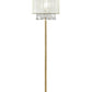 65" Gold And White Novelty Floor Lamp With White Fabric Drum Shade