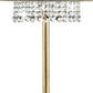 65" Gold And White Novelty Floor Lamp With White Fabric Drum Shade