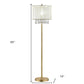 65" Gold And White Novelty Floor Lamp With White Fabric Drum Shade