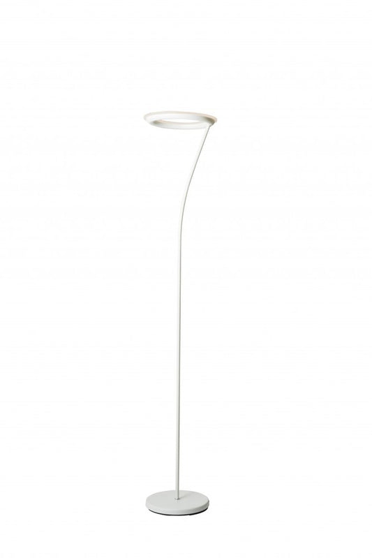 73" White LED Torchiere Floor Lamp With White