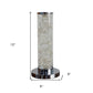 13" Silver Metal Column LED Table Lamp
