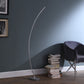 62" Silver And Soft White Arc LED Floor Lamp