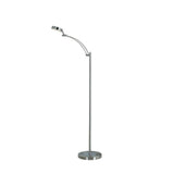 54" Silver Adjustable LED Task Floor Lamp With Silver