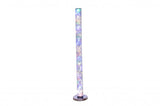 49" Silver LED Column Floor Lamp With Clear Acrylic Drum Shade