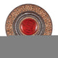 21" Red And Brown Round Polyresin Decorative Plaque