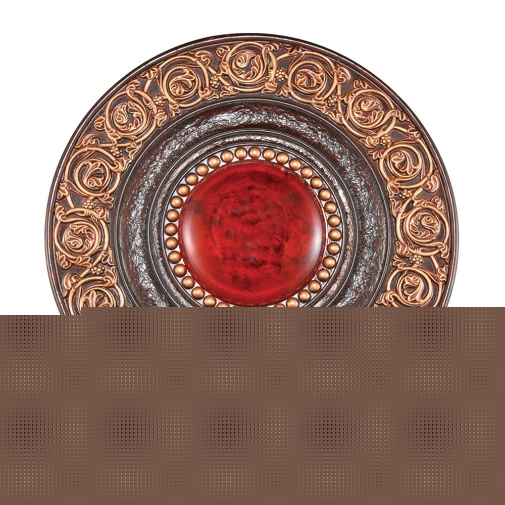 21" Red And Brown Round Polyresin Decorative Plaque