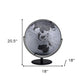 21" Black And Silver Modern Polyresin Globe
