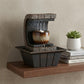 10" Brown Textured Polyresin Tabletop Fountain with LED Light