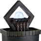 10" Brown Polyresin Geo and Pebbles Tabletop Fountain with LED Light