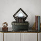 10" Brown Polyresin Geo and Pebbles Tabletop Fountain with LED Light