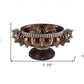 9" Reddish Bronze And Silver Polyresin Decorative Bowl With Orbs