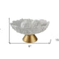 9" Matte Gold And White Polyresin Decorative Bowl With Orbs
