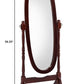 59" Brown Cherry Oval Framed Cheval Standing Mirror
