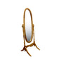 60" White Oval Wood Framed Freestanding Cheval Mirror