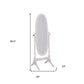 60" White Oval Wood Framed Freestanding Cheval Mirror