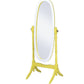 59" Purple And White Wood Freestanding Oval Framed Cheval Mirror