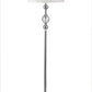63" Chrome and Crystal Orb Shaped Floor Lamp With White Drum Shade