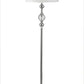 63" Chrome and Crystal Orb Shaped Floor Lamp With White Drum Shade