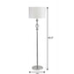 63" Chrome and Crystal Orb Shaped Floor Lamp With White Drum Shade