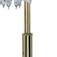 63" Gold Three Lights Candelabra Floor Lamp With Clear Faux Crystal Shades