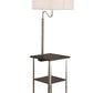 58" Steel Tray Table Floor Lamp With White Square Shade