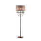 62" Silver Three Light Candelabra Floor Lamp With Pink Fabric Drum Shade