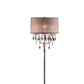 62" Silver Three Light Candelabra Floor Lamp With Pink Fabric Drum Shade