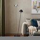 48" Black And Silver Two Light LED Novelty Floor Lamp With Black And Silver Metal Empire Shade
