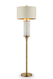 62" Gold Column Floor Lamp With Off White Metal Drum Shade