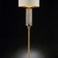 62" Gold Column Floor Lamp With Off White Metal Drum Shade