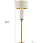 62" Gold Column Floor Lamp With Off White Metal Drum Shade